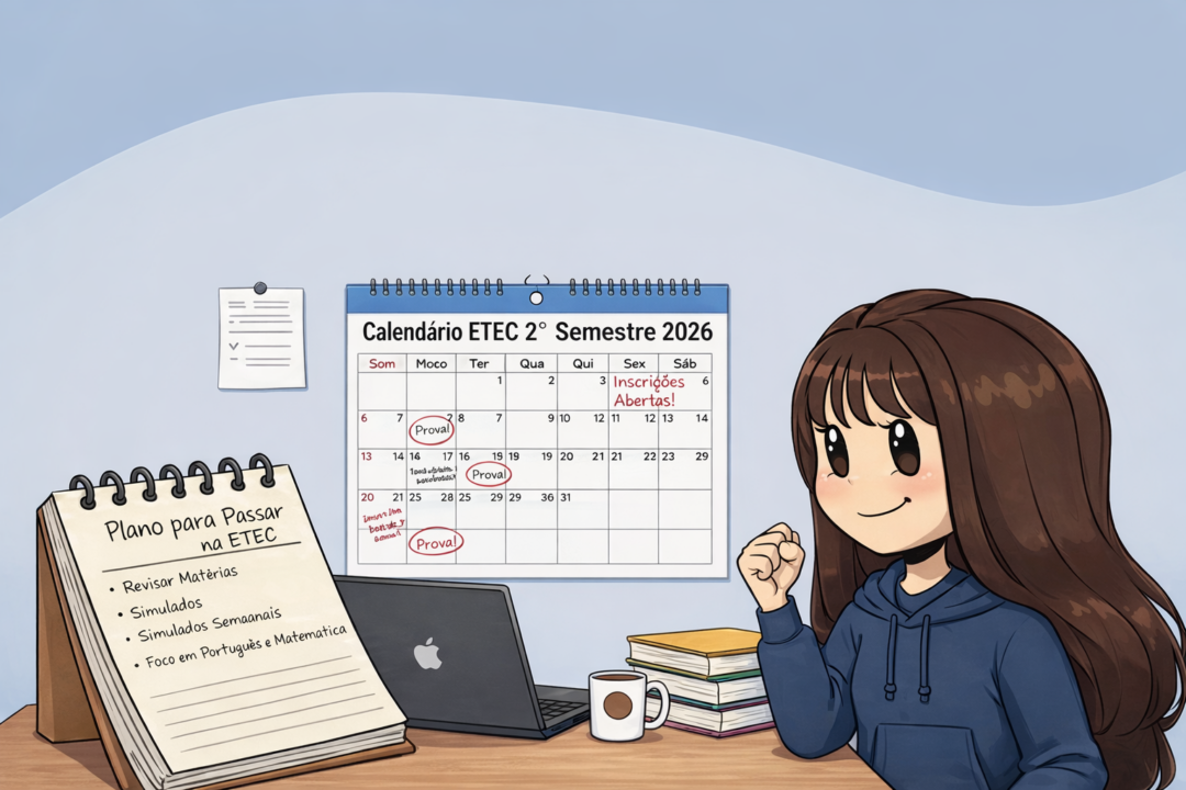 Calendário ETEC 2º Semestre 2026: datas, Inscrições e o plano para passar